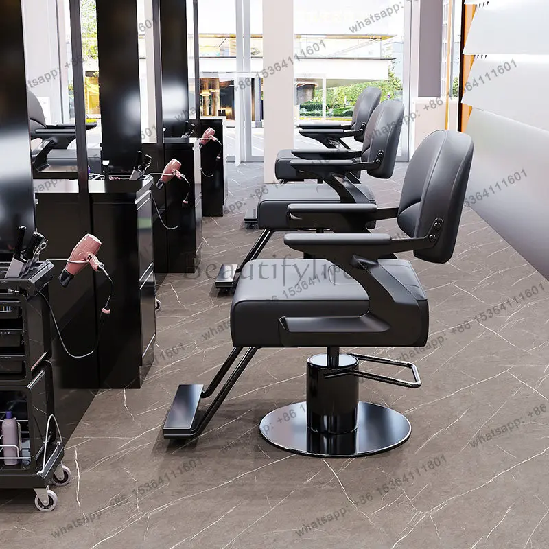 LJY Modern Trendy Barber Chairs Luxury Display Comfortable Nordic Barber Chairs Vintage Aesthetic Design Sillas Salon Furniture