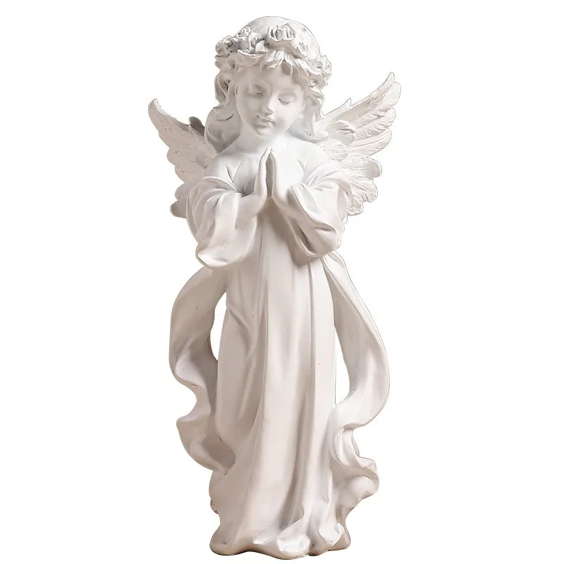 Handmade Angel Alice Little Girl Statue Cute Fashion Resin Crafts Tabletop Home Ornament