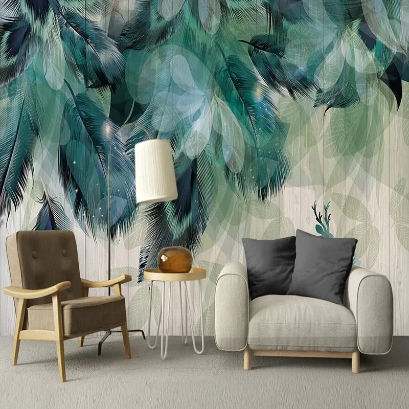 Modern 3d Mural Wallpaper Simple Feather Abstract Art Wall Painting Living Room Bedroom Home Decor Wall Papers For Walls