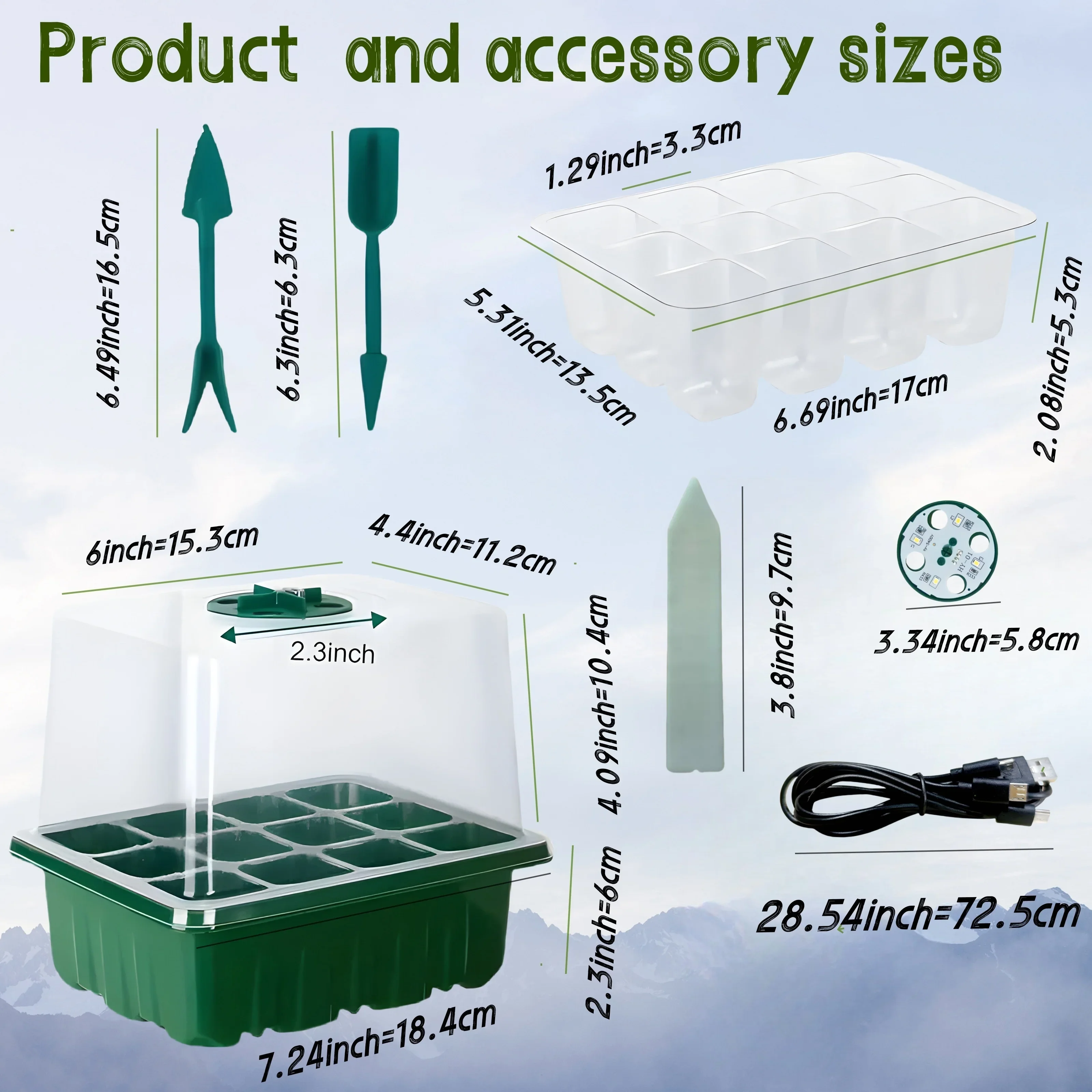 1/5PCS Grow Own Plants with This Complete Seed Starting Kit Includes ,Seedling Starter Trays ,Full Spectrum Plant Growth Lamps