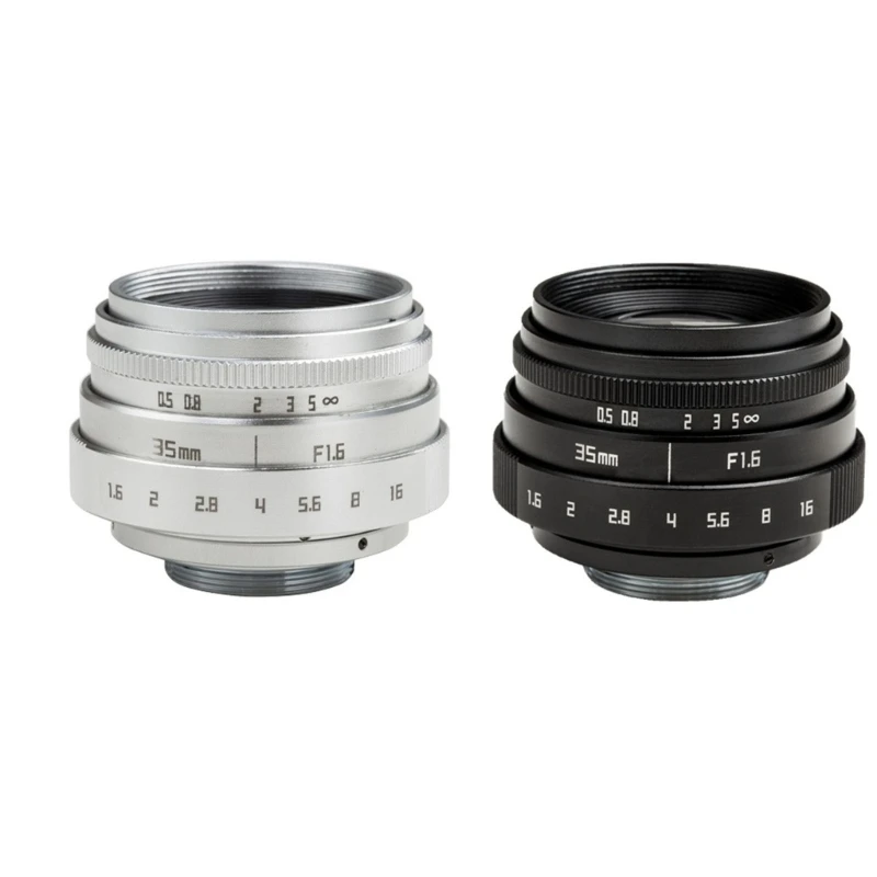 Micro Single Lens 35mm Manual F1.6 Large Aperture Blurred Portrait C Mount Transfer Micro Single Camera Dropship