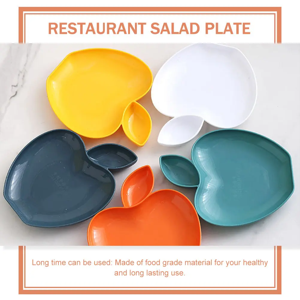 Apple-Shaped Dumpling Plate Set, 2pcs Reusable Food Serving Tray for Dessert, Snack & Home/Restaurant Use