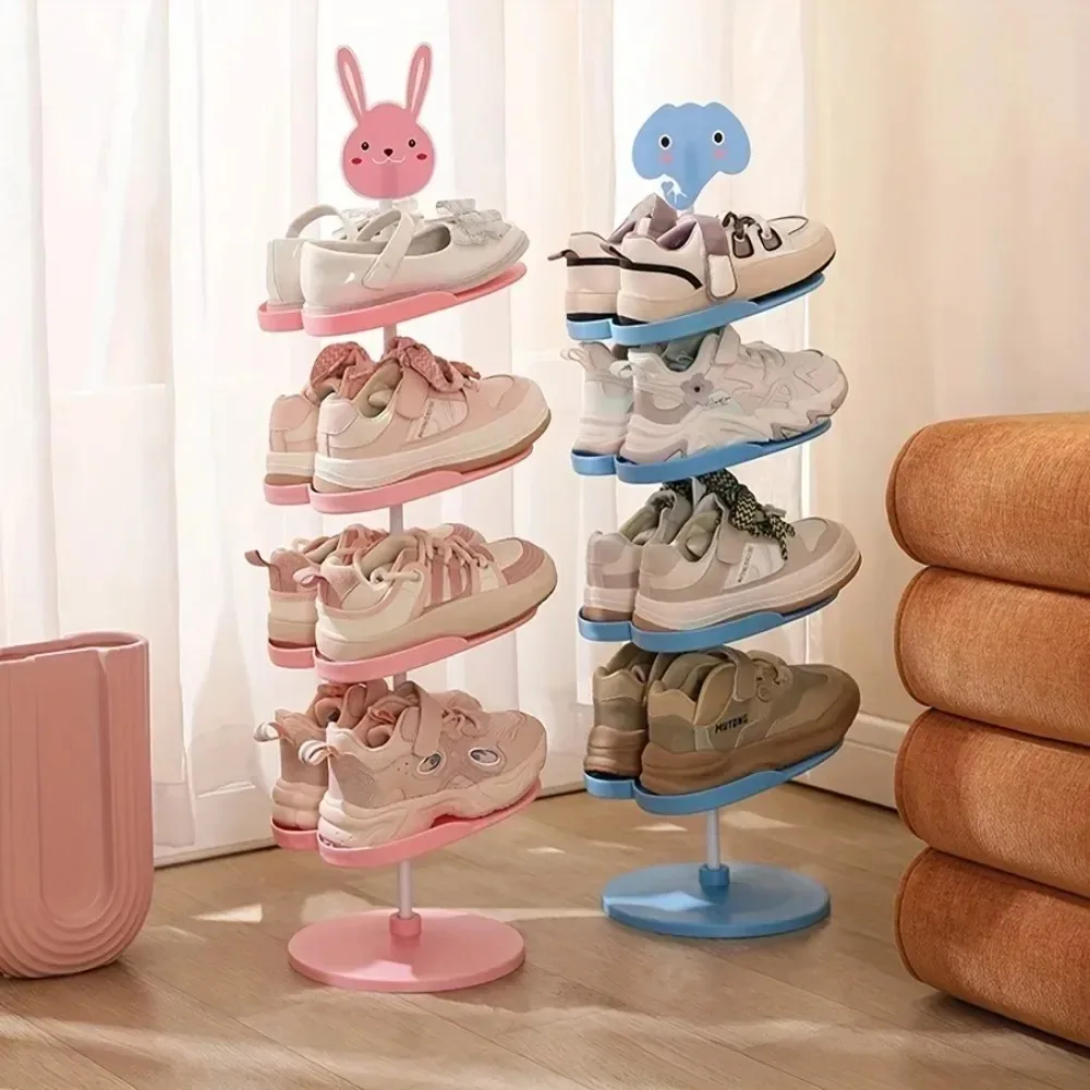 

Cartoon Plastic Shoe Rack Large Capacity Multi-layer Shoe Rack Dormitory Convenient Japanese Style Space Children's Shoe Rack