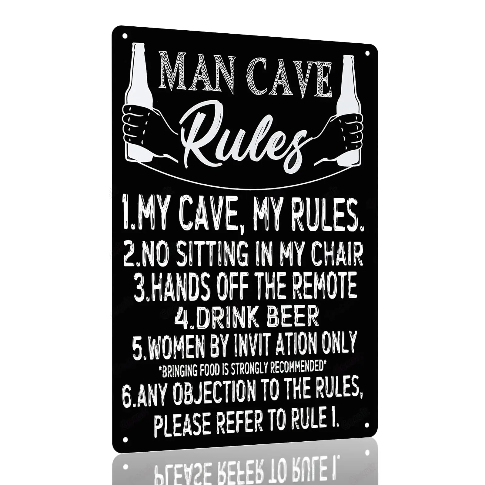 Gocolt – panneau de règles de grotte pour homme drôle, Vintage, pour maison, Garage, salle, Bar, décor en étain métallique, étiquette suspendue, 8x12 pouces, 1 pièce