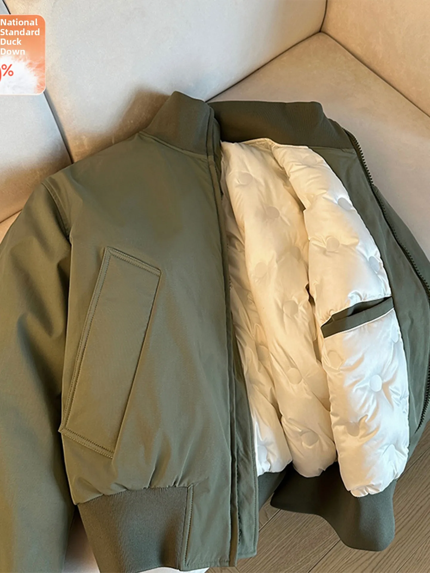 

Мужская зимняя куртка-пуховик в военном стиле, американская рабочая одежда, теплая верхняя одежда с воротником-стойкой, утепленная, приталенного силуэта.