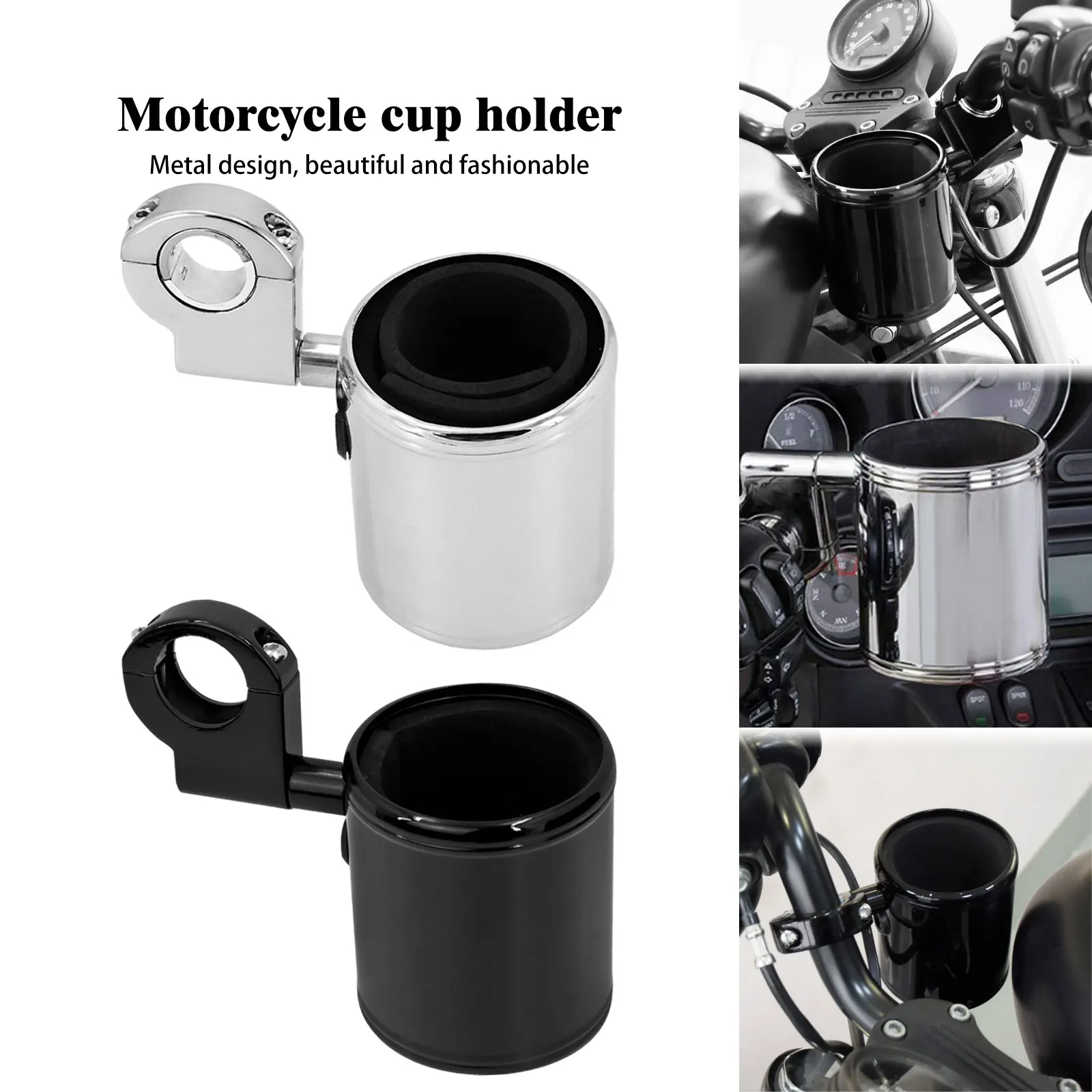 

Motorcycle 22mm-32mm Handlebar Universal Adjustable Cup Holder For Harley Touring Electra Glide Dyna Softail Sportster 883 1200