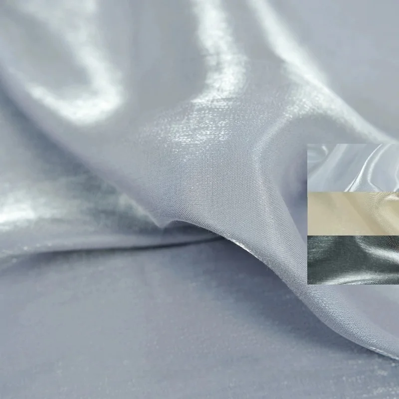 Fabric Island multi-color iridescent color-changing Tencel linen satin fabric Spring and summer shirt dress fabricC
