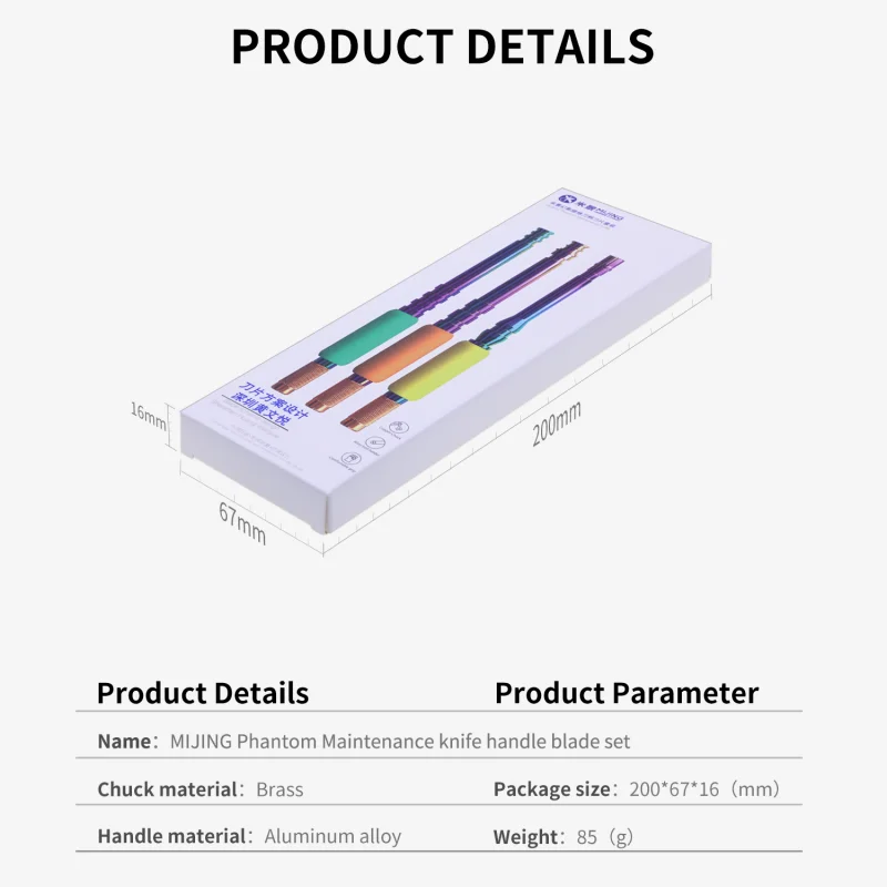 Coltello fantasma MIJING 3 in1 per la manutenzione del telefono cellulare IC Chip CPU rimozione della colla smontare riparazione strumento leva