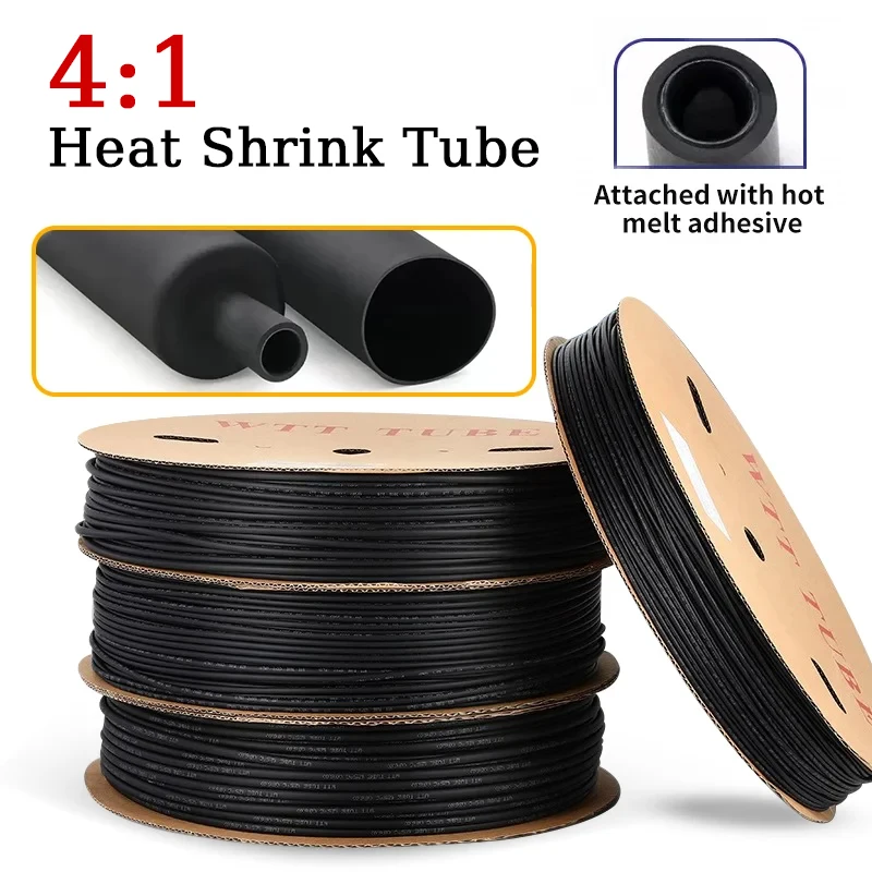 

100 Meters/ 10M Heat Shrink Tube 4:1 Wires Shrinking Wrap Tubing Wire Connect Cover Protection Cable Electric Cable Shrinkable