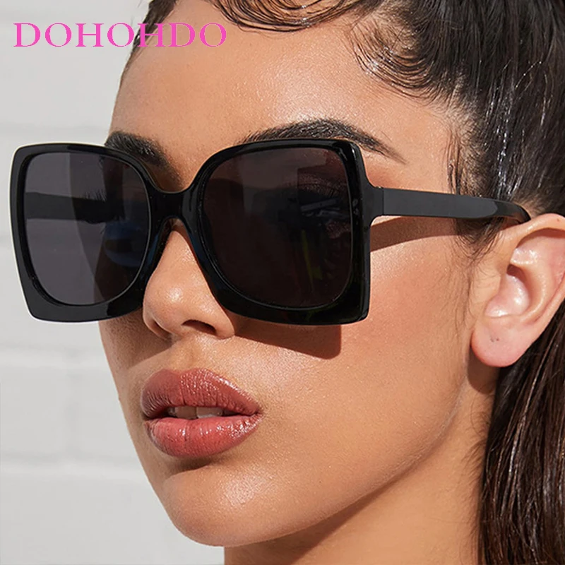 

Retro Luxury Brand Design Oversize Square Frame Women Sunglasses Outdoor Drive Sunglass Men Travel UV400 Trending Shades Female