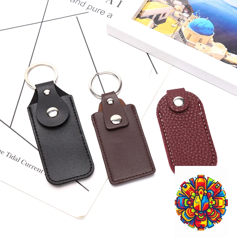1PC USB Case Protective Bag Keychain Portable Pocket Leather Key Ring for Usb Flash Drive