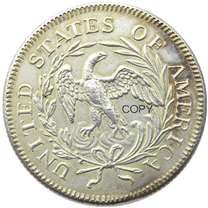 الدولار الأمريكي 1796 ثنيات الصدر ربع الدولار الفضة مطلي نسخة عملة