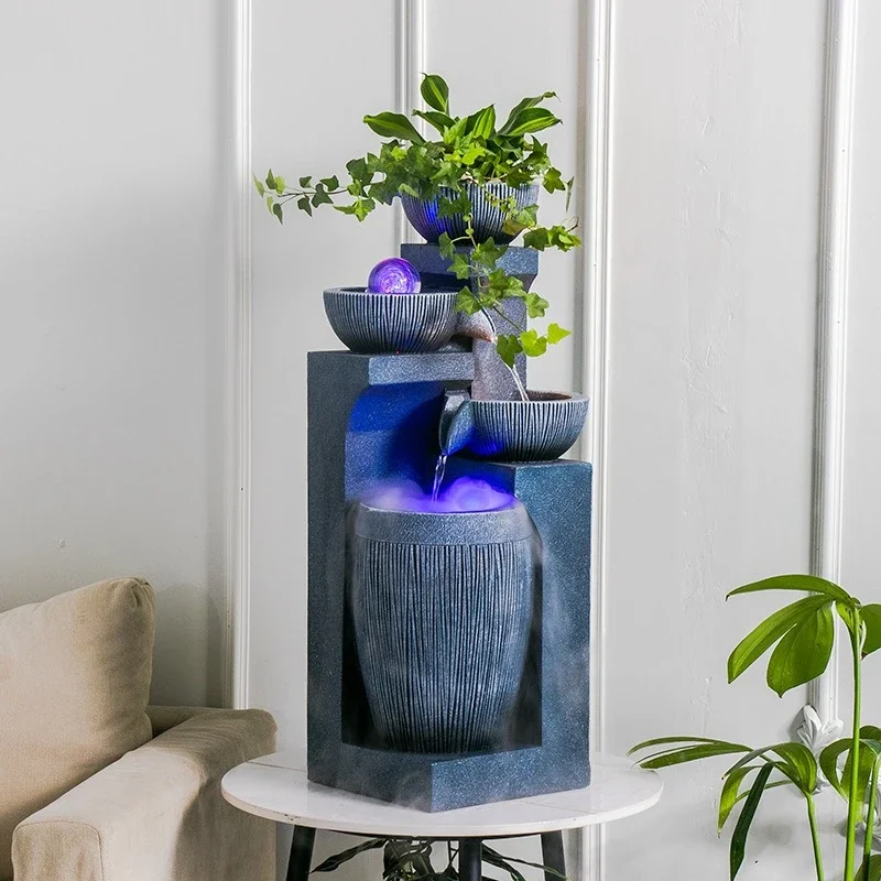 European-style circulating water ornament, micro-landscape living room entrance desktop fountain transfer ball, indoor wealth
