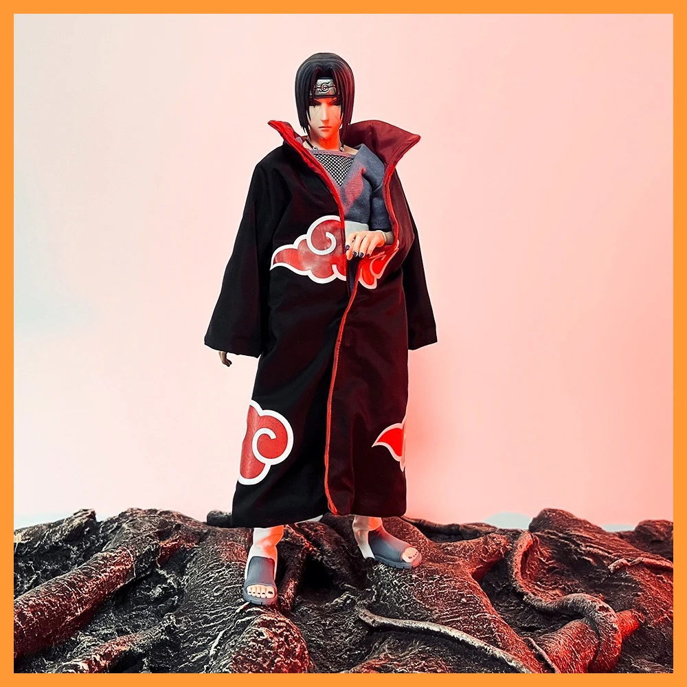 In Stock 1/6 Scale Naruto Uchiha Itachi Uchiha Madara Akatsuki Robe Cloak Model for 12-inch Action Figure Body DIY