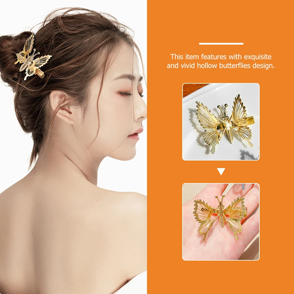 

Flashing Butterfly Hair Clip Metal Snap Clips for Accessories Women Cute Barrettes Girls