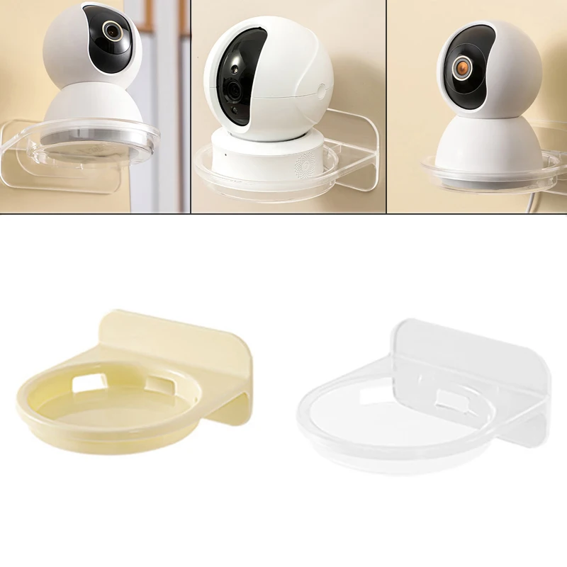 1 pz Staffa di montaggio a parete per telecamera di sicurezza autoadesiva senza punzonatura Supporto per telecamera di sorveglianza in plastica PS per monitor di telecamere