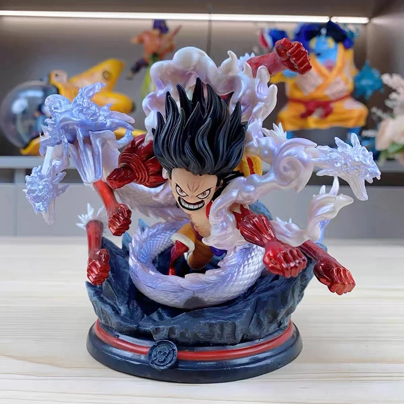 15cm Gear 4 Luffy Figure ONE PIECE Anime Figurine Rubber Snake Man Nine Heads Action Figures Pvc Model Statue Peripheral Toys