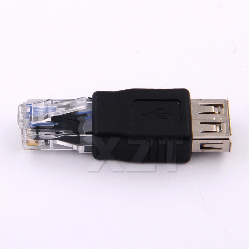 1pcs NEWEST Crystal Head RJ45 Male to USB 2.0 AF A Female Adapter Connector Laptop LAN Network Cable Ethernet Converter plug