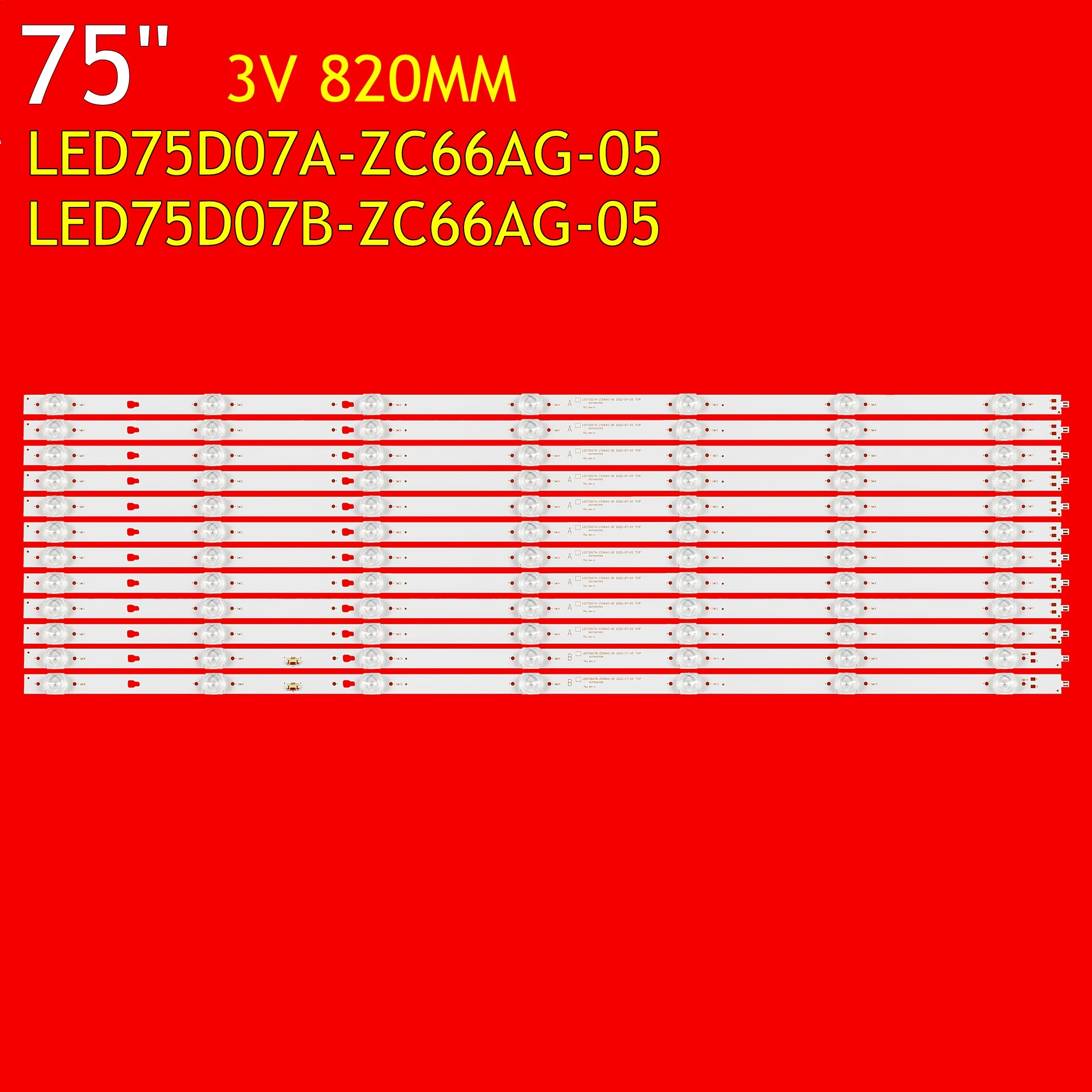 LED Backlight  Strip for 75U2 75R5 75R6 75V81 LU75D31 LU75C61 LU75J71 K750USG WR75UT4210 LED75D07A-ZC66AG-05 LED75D07B-ZC66AG-05