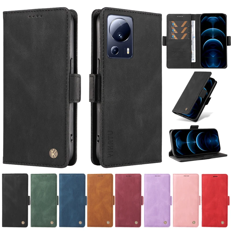 

For Redmi Note 13 Wallet Phone Shell Leather Case on For Xiaomi 13T Pro 13 Lite Redmi Note13 Pro Plus 5G Magnetic Cover Cases