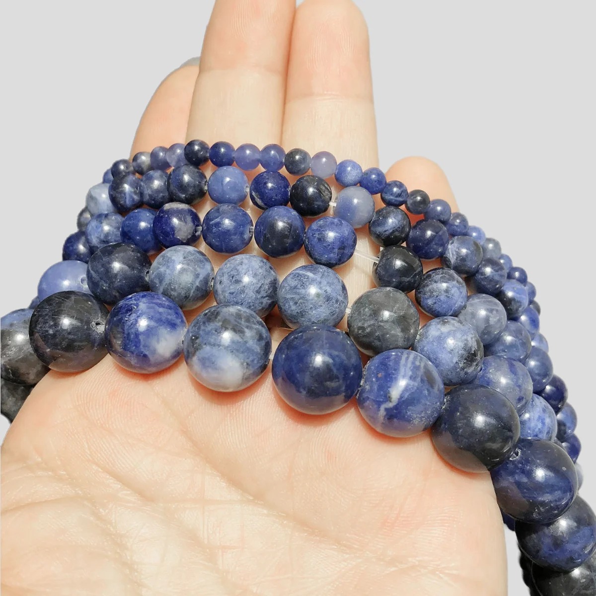 Natural Dumortierite Healing Beads Blue Sodalite Jasper Round Energy Stone Beads for Jewelry Making DIY Bracelet Necklace 15inch