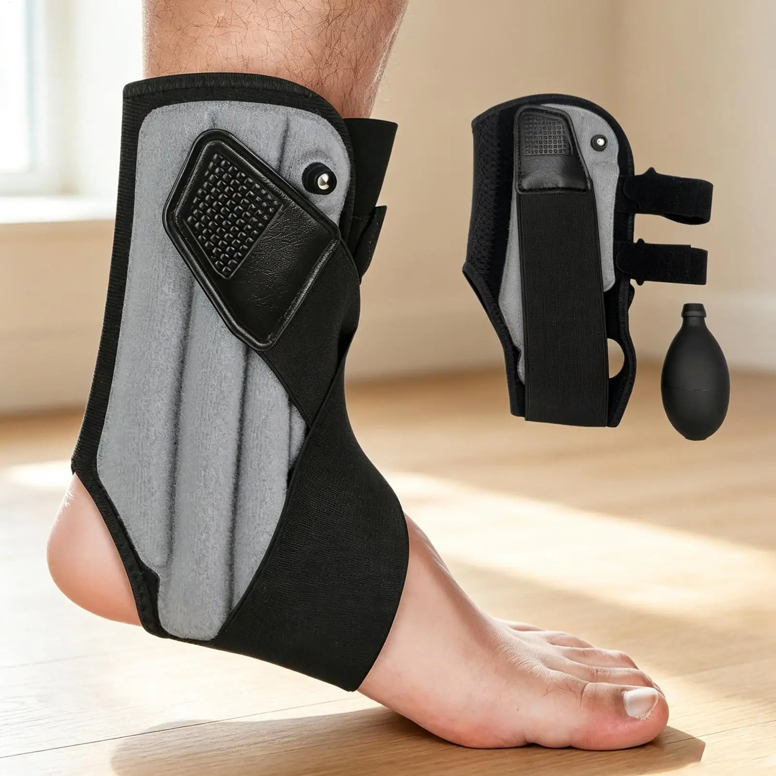 Ankle Brace Inflatable Breathable Adjustable Sleeve Ankle Compression Brace Support For Sports Running Soccer Volleyball Walking