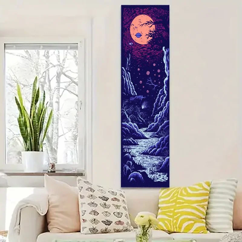 VIKAMA Yoga Vision Tapestry – Electric Flame, Spiritual Eye, Zen Home Decor​