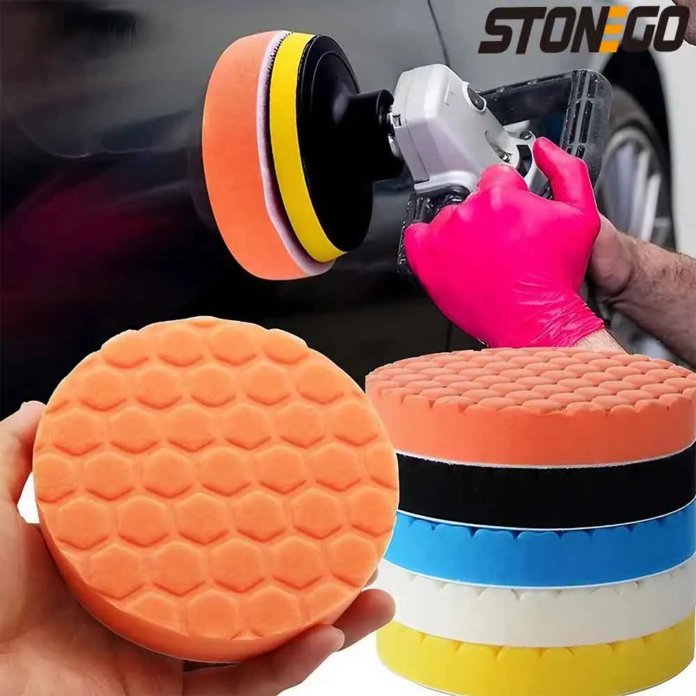 

5PCS Professional Car Polishing Pad Kit, Cutting, Polishing, and Waxing Sponges for Buffer Machines