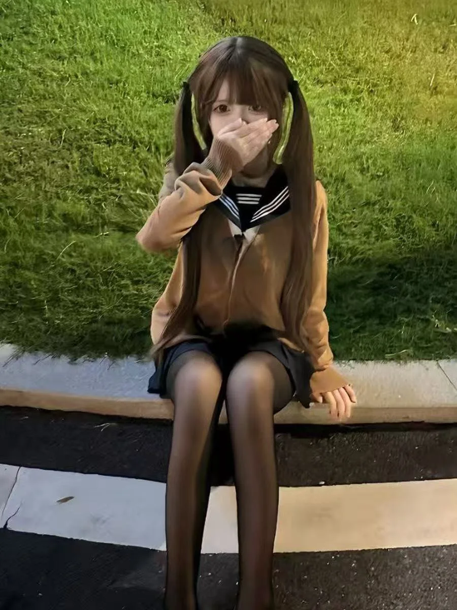 

Осень-зима JK orm Вязаный свитер Basic Sle Открытый кардиган Женский комплект Футболка Books Матросский костюм Японский Sle Basic M...