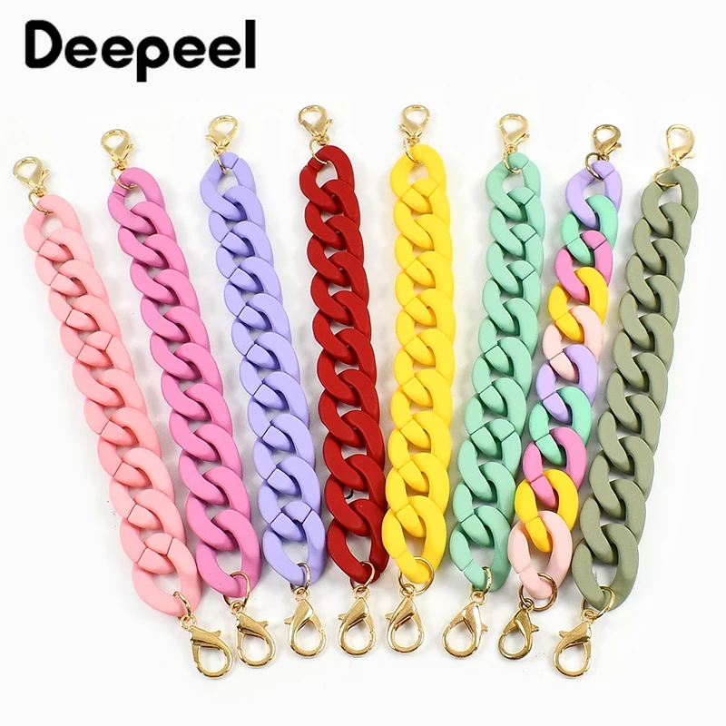 1/2/5Pcs 2*23cm Candy Color Plastic Acrylic Handbag Chain Phone Purse Key Decoration Chains DIY Pendant Hardware Accessories
