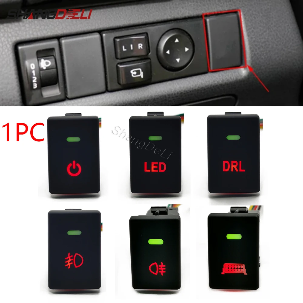 Car Led Drl Light Front Rear Fog Lamp Power Spotlight Button Switch With Wire F…