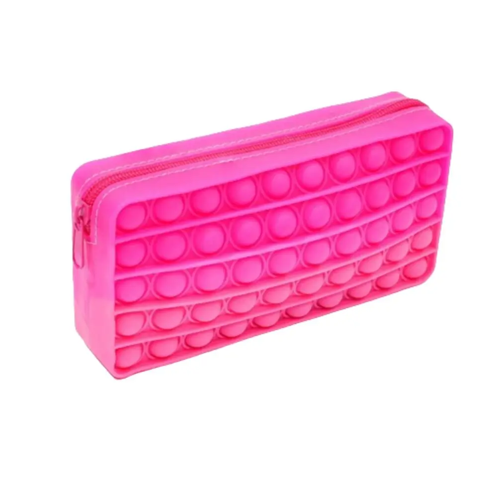 Large Capacity Silicone Pen Case Decompression Bubble with Zipper Student Pencil Bag Waterproof Multifunctional