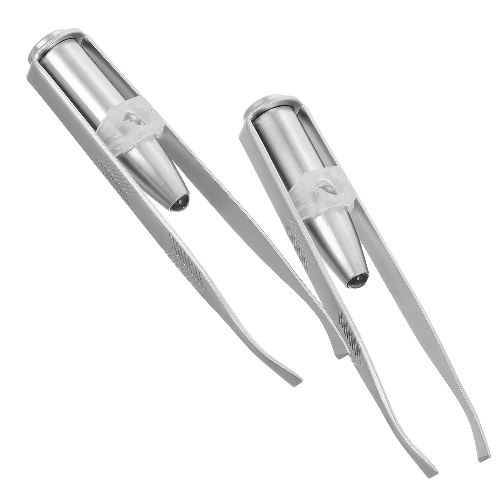 

2Pcs Stainless Steel Lighted Eyebrow Tweezers Precision Tool for Eyebrow Shaping Facial Hair Removal Travel Tool