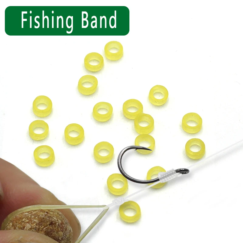 100PCS Fishing Band Accessories For Carp Fishing Carp Bait Feeder Fishing Tackle Boxes Boilies Stop Holder Rubber For Ronnie Rig