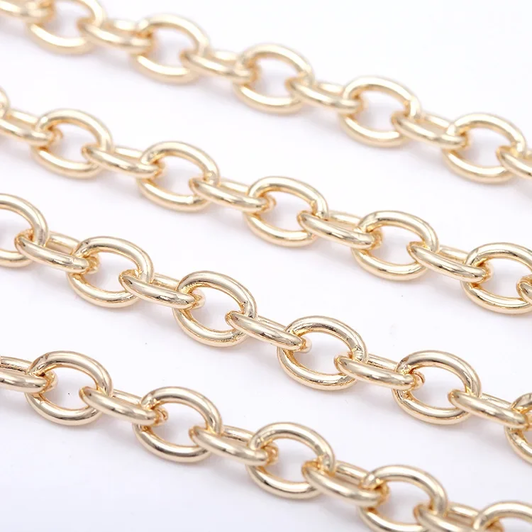 1 Meter 14K Gold Color Plated Brass Jewelry Making Supplies O Chain DIY Necklace Earrings Bracelets Chain Spool
