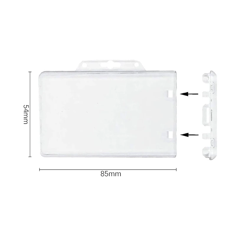 Transparent Durable Horizontal Plastic Card Holder Chest Plate Nurse Accessories Chest Badge Id Holders Card Protector Sleeve