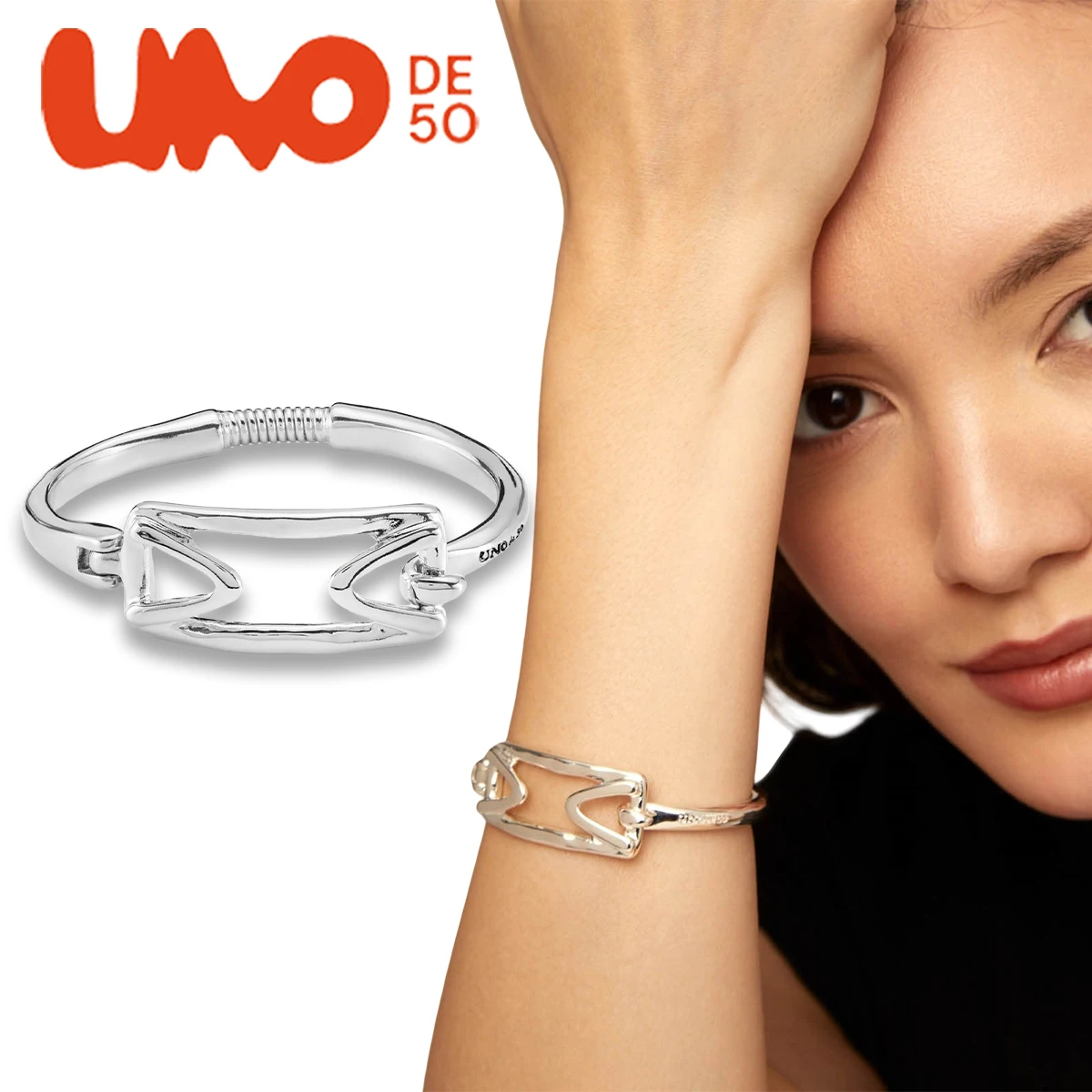 

UNODE50 Bracelet Simple and popular geometric hollow design, personalized and high-end Instagram style