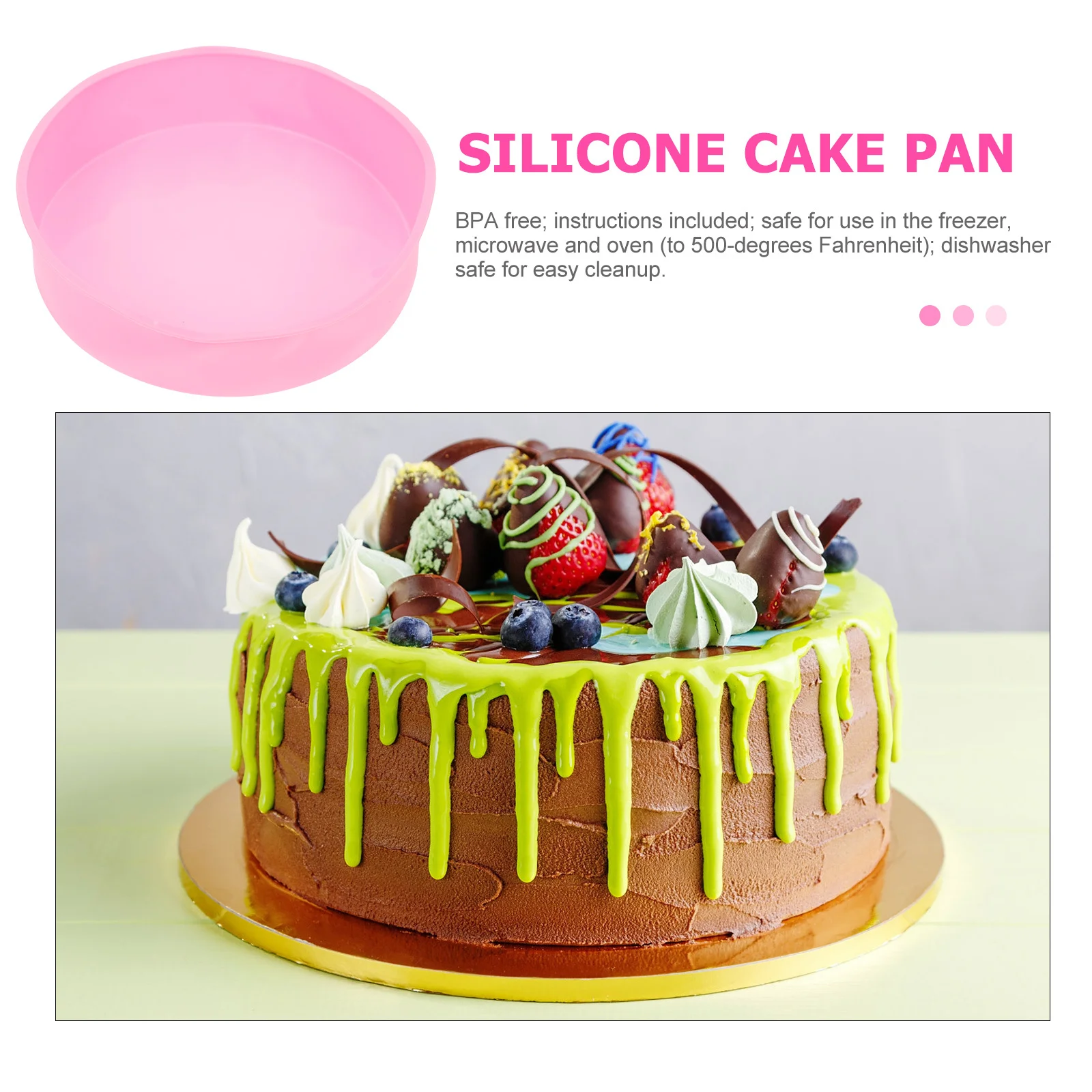 

Silicone Round Cake Mold Pan 8-Inch Flexible Non-Stick Bakeware Pan for Baking Cakes Cheesecake Cornbread Dishwasher
