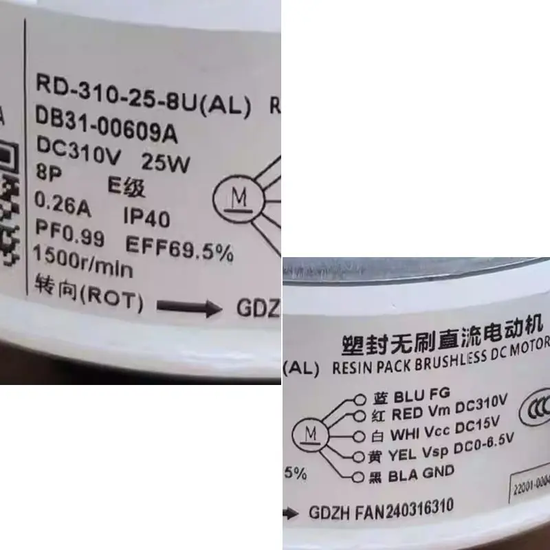 For Samsung Inverter Air Conditioner Indoor Unit DB31-00609A SIC41CVJ-F127-1 DC310V 27W DC Fan Brushless Motor Conditioning Part