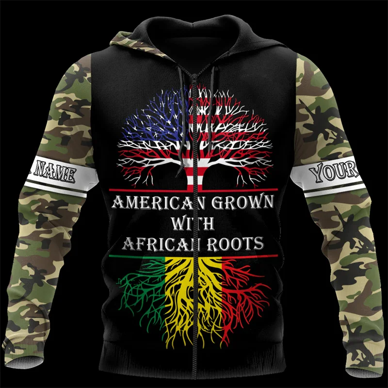 African American Personalized African Lion Power Hooded 3D Printed Hoodies Mens Womens Fashion Oversize Sweatshirts Pullover Top