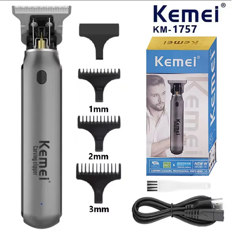 KEMEI Electric T9 Hair Clipper Men's Hair Cutting Machine Professional Hair Trimmer Beard Rechargeable Oil Head Trimer KM-1757