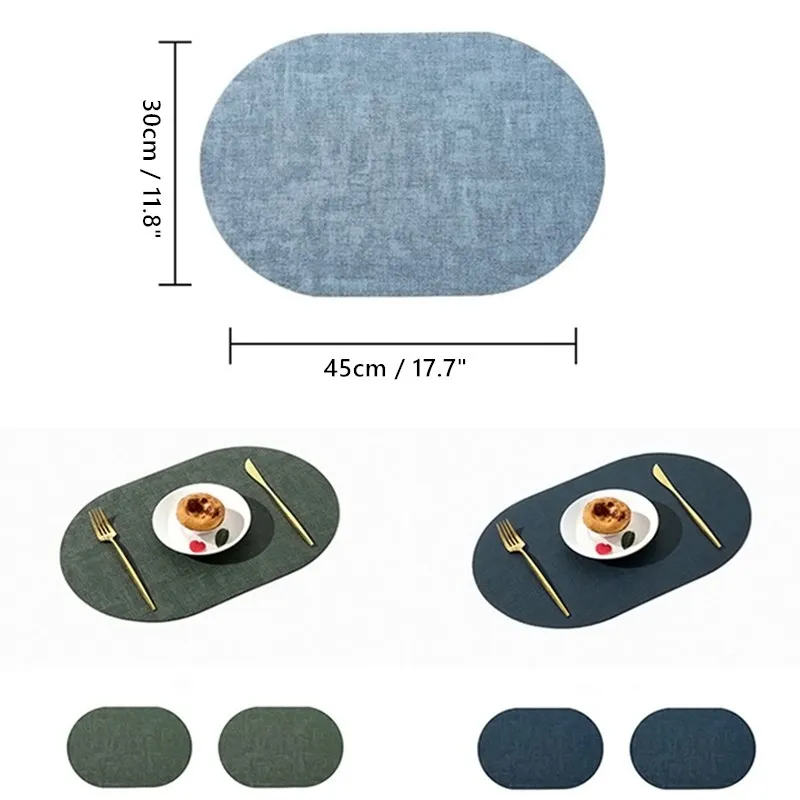 2pcs PU Table Placemats Double Sided Table Decoration Restaurant Cafe Hotel Bistro Catering Dining Setting Interior Design P17