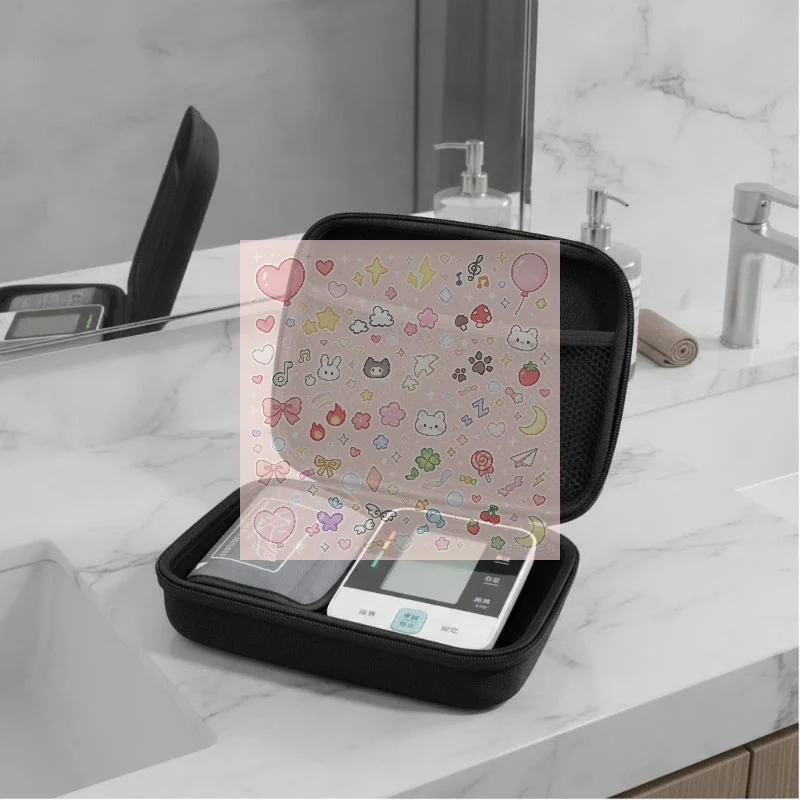 1Pcs Shockproof And Waterproof Protective Storage Bag With Mesh Pocket For Blood Pressure Monitor Hard EVA Travel Carrying Case