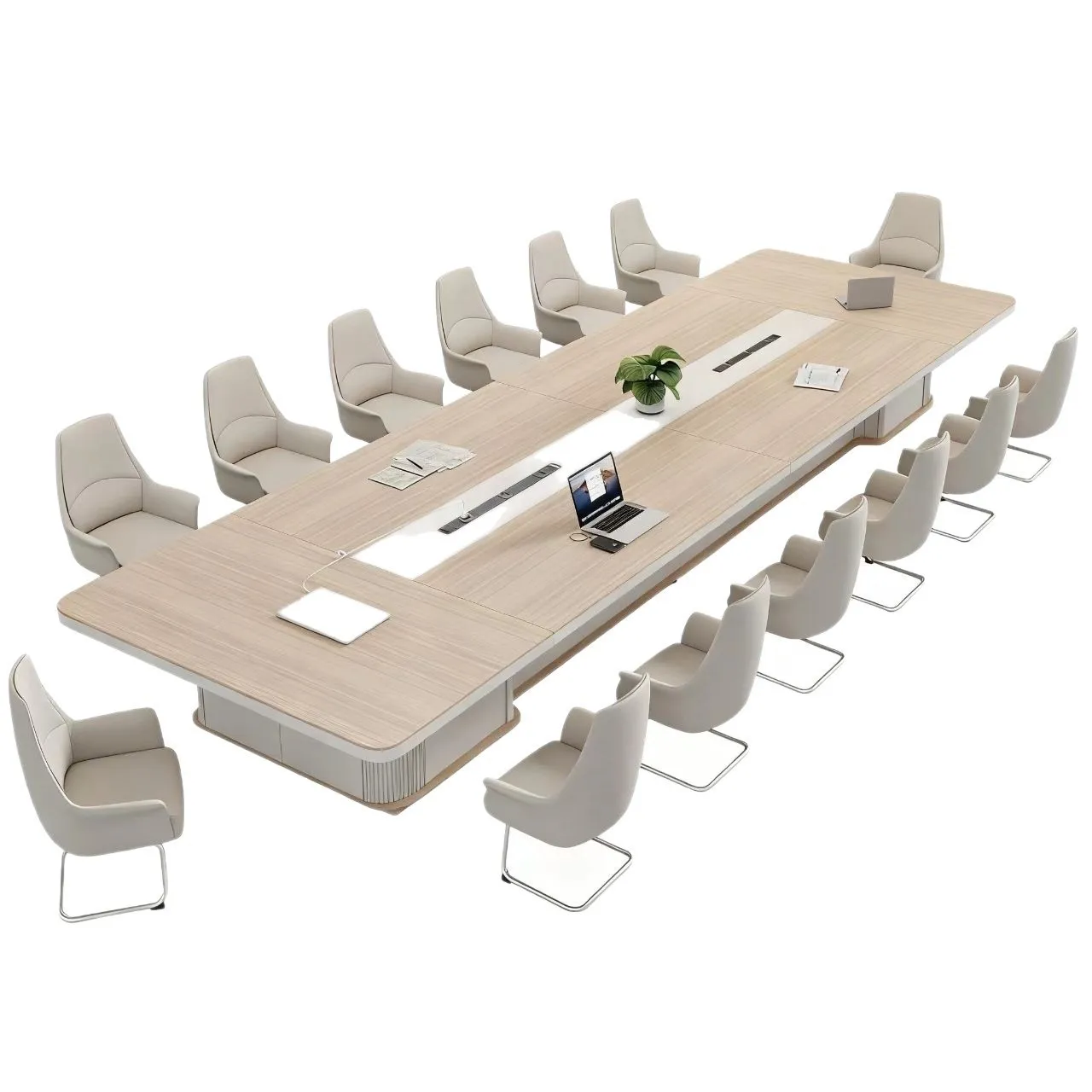 

Conference table simple modern large long table rectangular conference table and chair combination