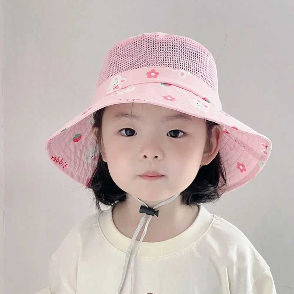 

Korean Summer Baby Bucket Cap Cartoon Animal Breathable Boys Girls Sunhat Cute Mesh Fisherman Caps 3-8y