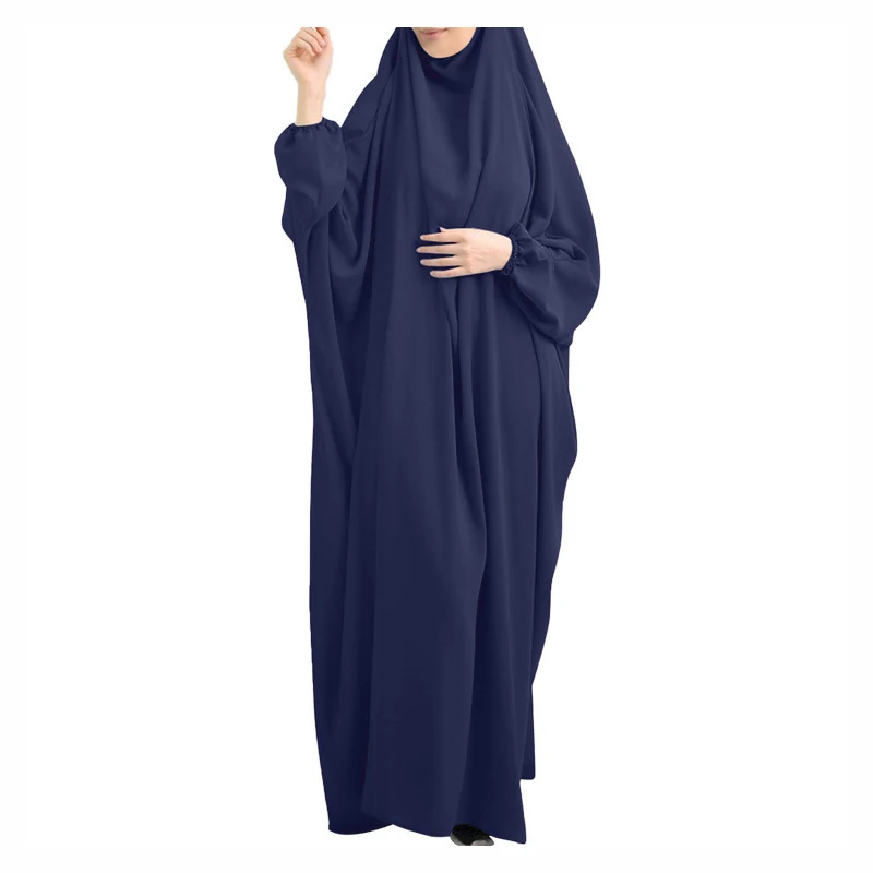 Eid Bat Sleeve Hooded Robe Muslim Women Hijab Prayer Garment Jilbab Abaya Full Face Middle East Dubai Dress Islamic Clothing