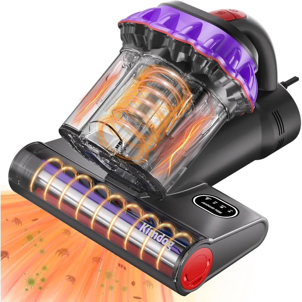 

Mattress Vacuum Cleaner 16Kpa Bed Vacuum with 253.7nm UV-C Light,140°F Heat & HEPA Filter,500W Handheld Vacuum for Couch,Sofa &