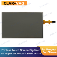 For Peugeot 208 2008 308 Citroen C5 C4l C3XR 7 Inch 4 Pin Glass Touch Screen Car Navigatio Radio Digitizer Panel