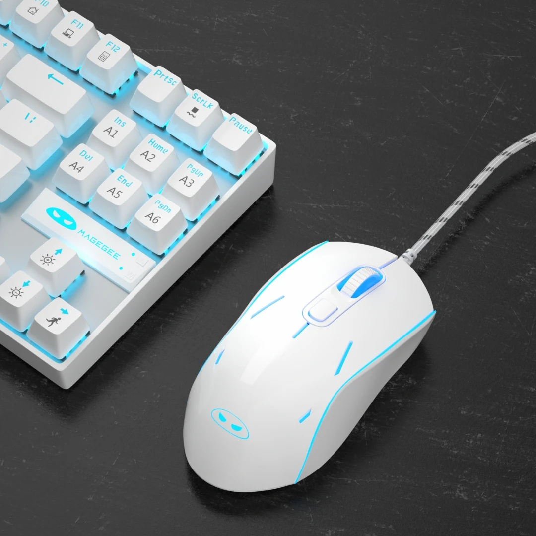 MageGee G12 Wired Gaming Mouse, 7 Colors Breathing LED Backlit, 6 Adjustable Speed Levels from 600 to 3200