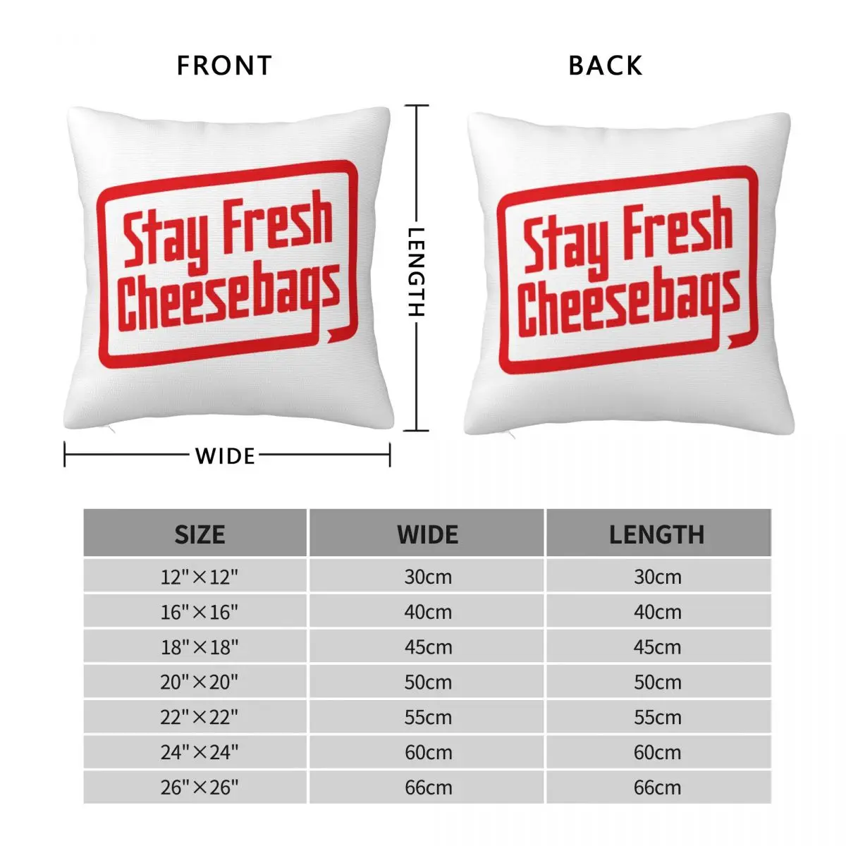 Stay Fresh Cheese Bags Square Pillowcase Pillow Cover Cushion Decor Comfort Throw Pillow for Home Living Room